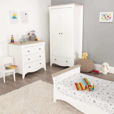 Alternative view of CuddleCo Clara 4 Piece Nursery Set - White/Ash