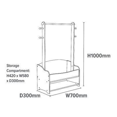 Liberty House Toys Hanging Rail with Extra Storage - Image 5