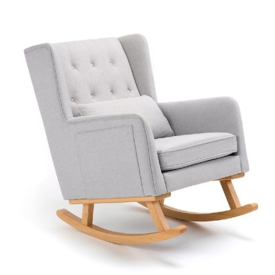 Babymore Lux Nursing Chair with Footstool – Grey - Image 8
