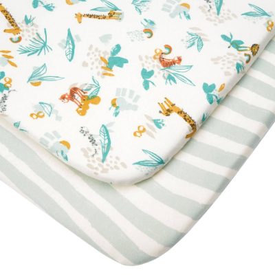 Tutti Bambini Bedside Crib Fitted Sheets 2pk - Run Wild