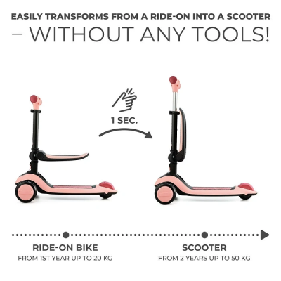 Kinderkraft Halley Balance Bike and Scooter Pink 2