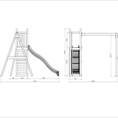 Alternative view of Shire Rumble Ridge Rock Wall with Double Swing