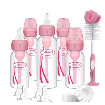 Dr Brown's Anti-Colic Narrow Neck Pink Baby Bottle Gift Set