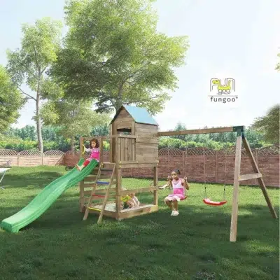 Shire Outdoor Swing and Slide Playfort Set - Jarcas