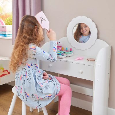 Liberty House Toys White Dressing Table and Stool Set